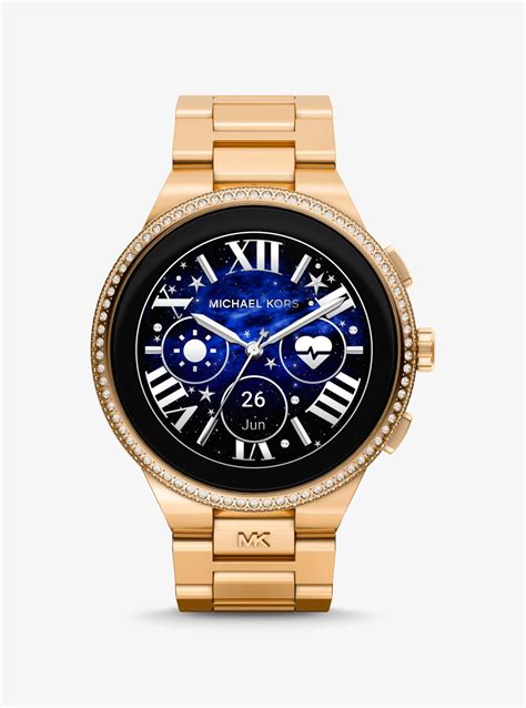 michael kors gen 6 camille pavé gold-tone smartwatch|Michael Kors .